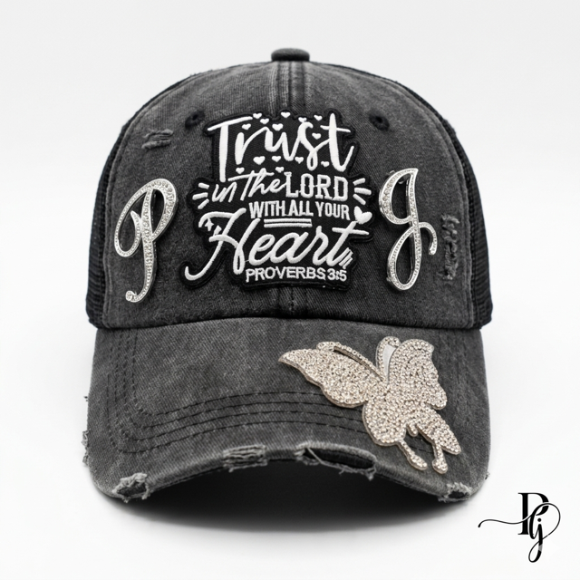 Trust in the Lord Proverbs 3:5 Distressed Trucker Cap