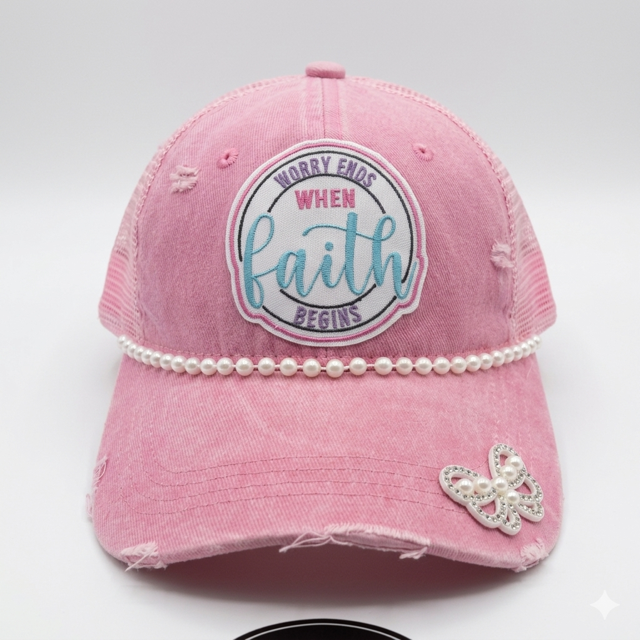 Worry Ends When Faith Begins Trucker Hat
