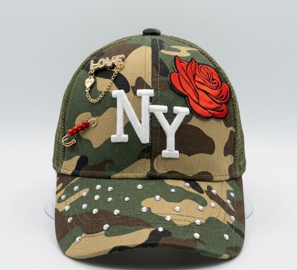 NY Camo Rose Trucker Hat