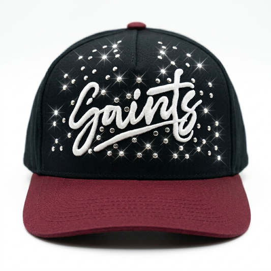Saints Rhinestone Snapback Cap