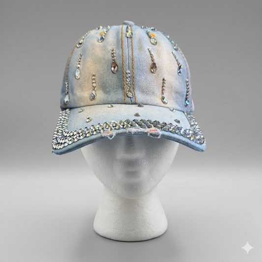 Rhinestone Denim Cap